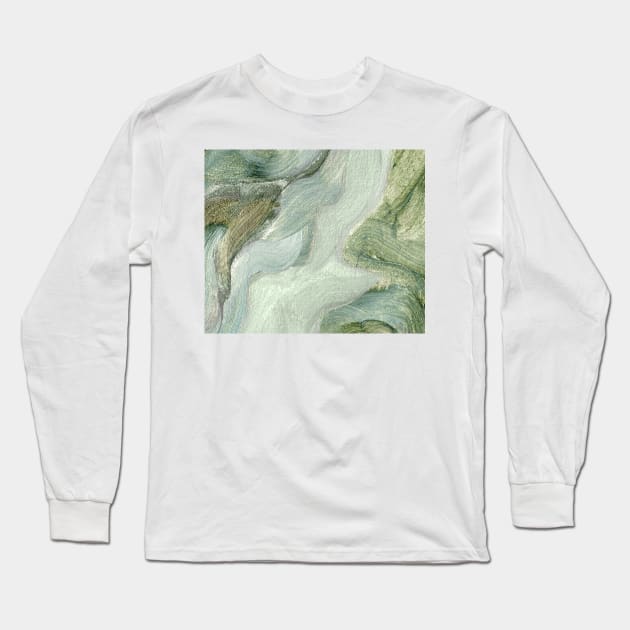 Mint Green Abstract Art Long Sleeve T-Shirt by Go Abstract Art